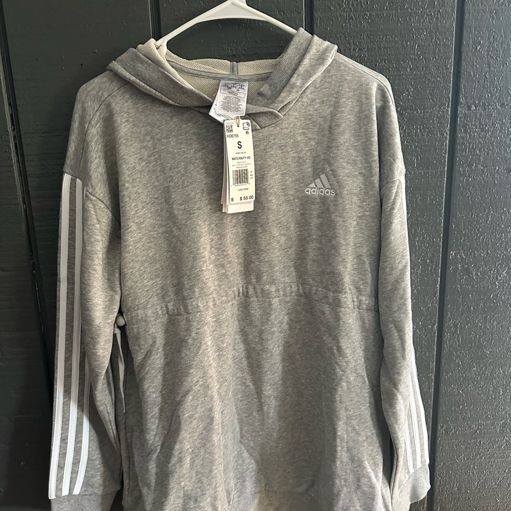 Adidas Gray maternity Sweatshirt with Three Stripes